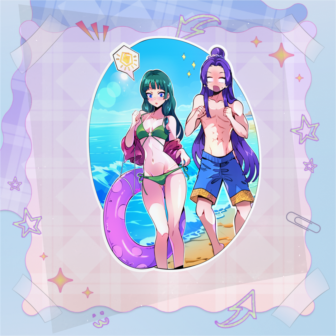 Summer Royalty Couple Stickers